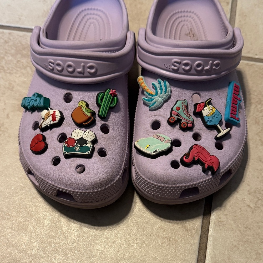 CROCS Kids Lavender Classic Clog with Decorative Jibbitz